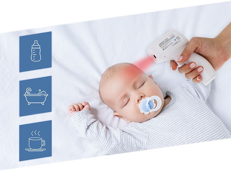 kontaktloses Thermometer mit Messspeicher